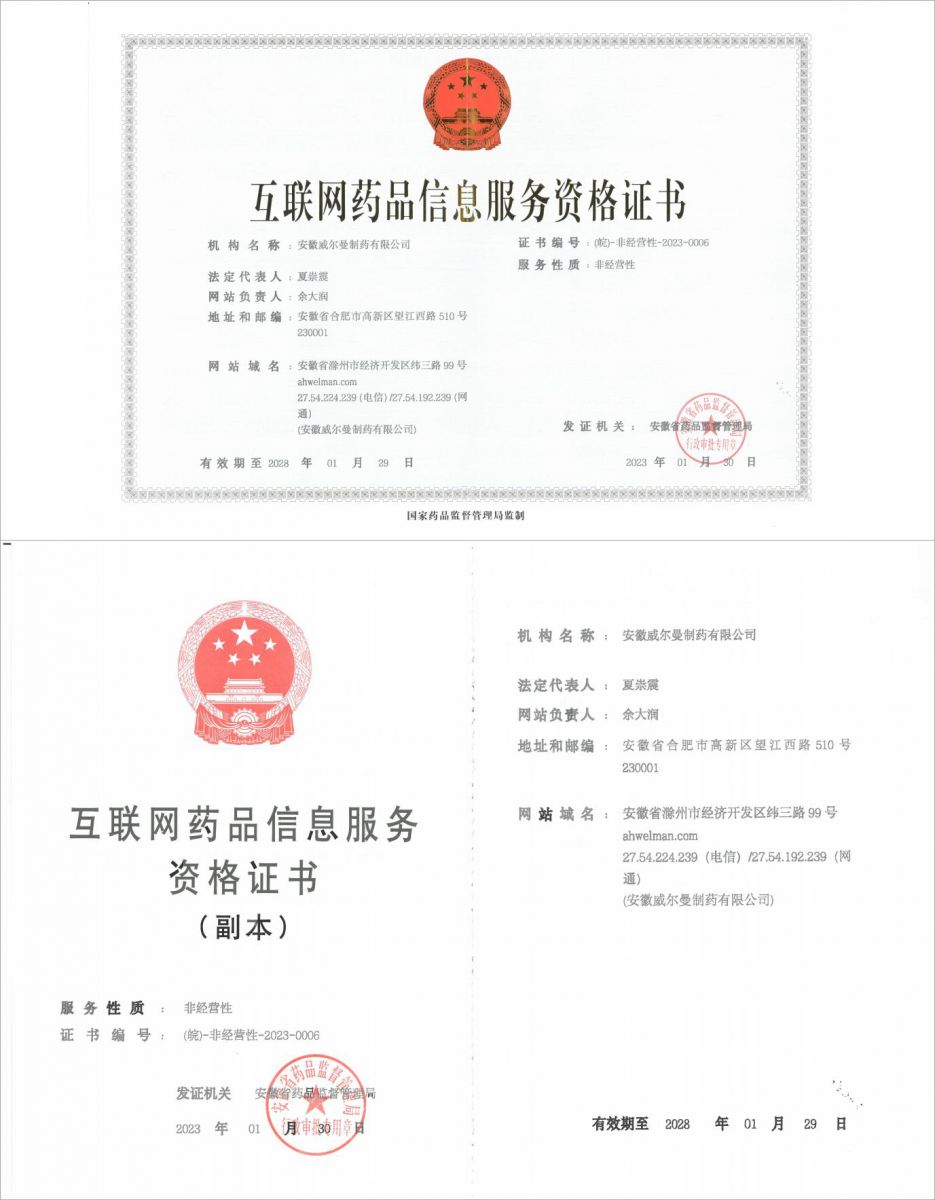 互聯(lián)網(wǎng)藥品服務(wù)許可證